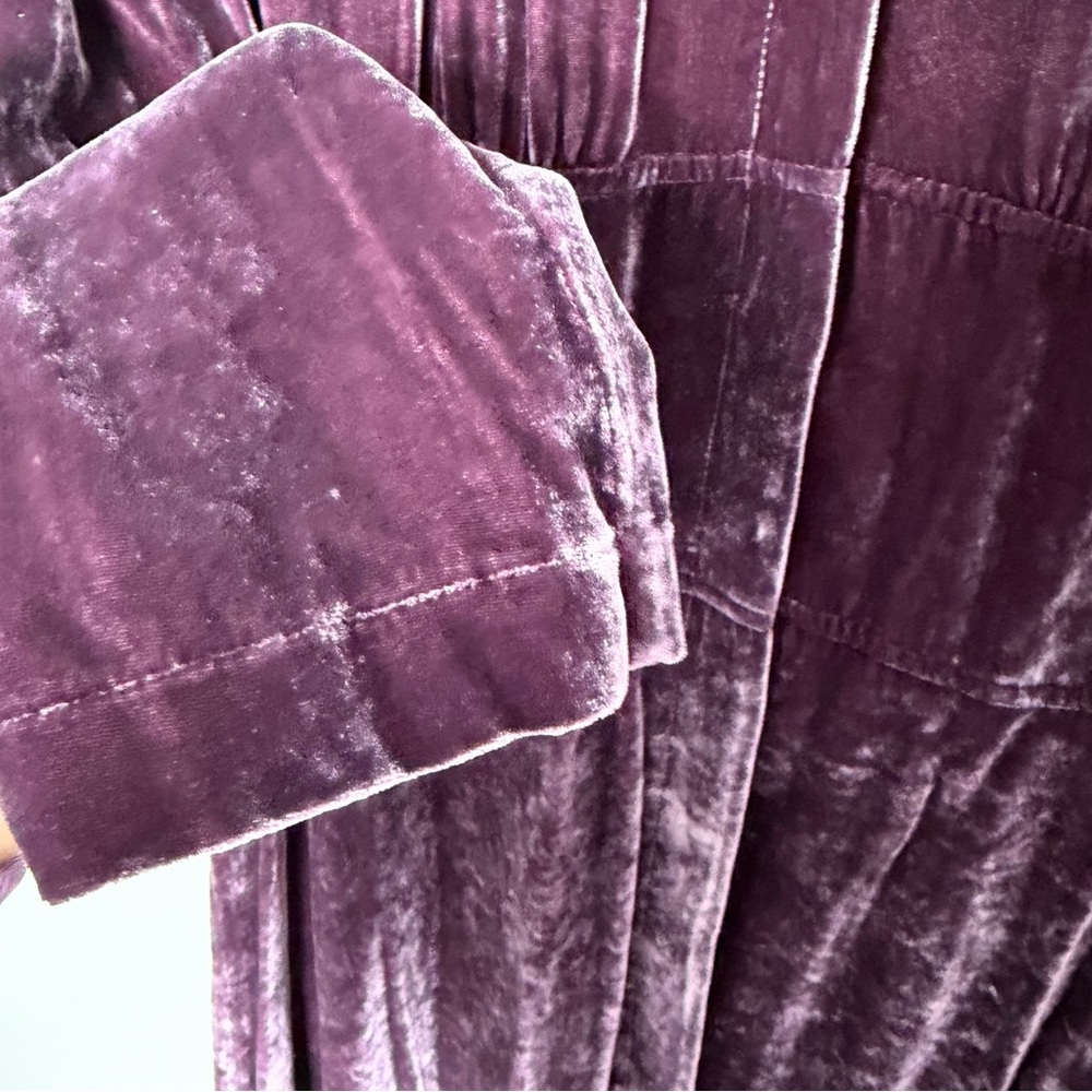 Vintage J.Jill Velvet Aubergine Purple Duster/Dress Silk Size 10 - Picture 5 of 11